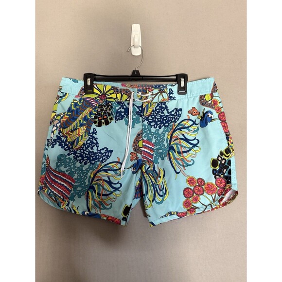 Mr. Turk Board Shorts 34 Colorful Mens Surf Beach Swim Tropical Finding Dory - Picture 1 of 8